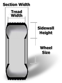 Diagram of a cross section of a tire